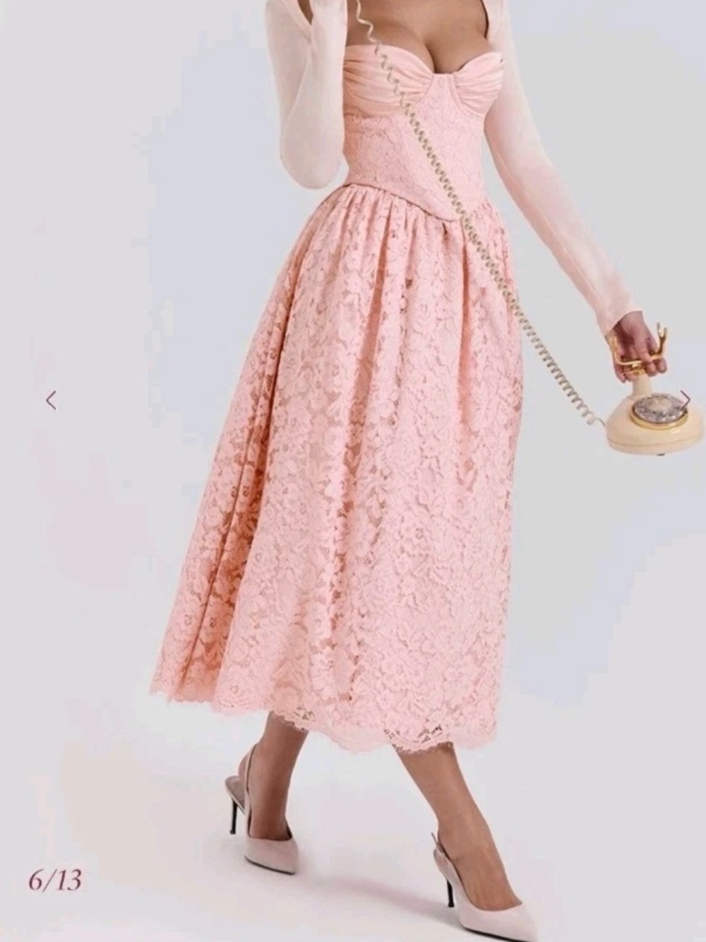 House Of CB Duchess Ballerina Pink Lace Skirt With Pockets/Side Zipper